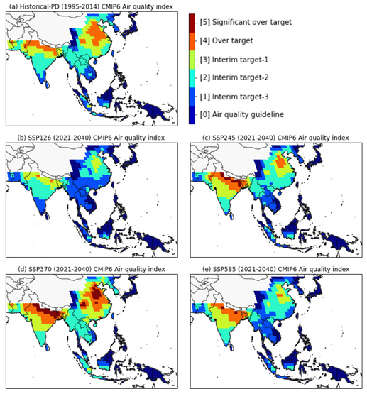 3. 초미세먼지에 의한 현재와 미래 대기오염 수준 분석 이미지